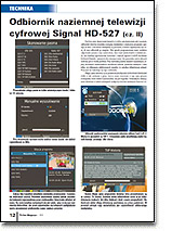 Odbiornik naziemnej telewizji cyfrowej Signal HD-527 (cz. II) - TV-Sat Magazyn nr 12/2011