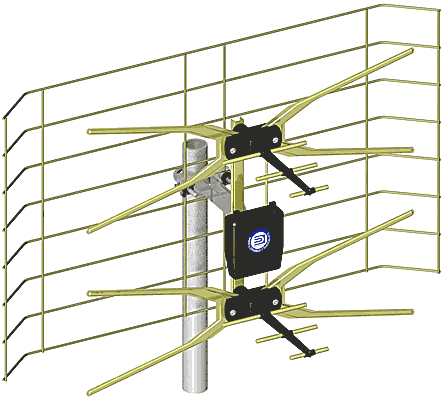 Broadband TV antenna ASP-4 A with impedance transformer
