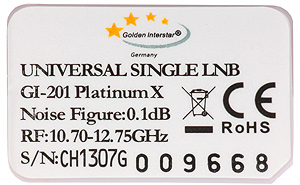 Konwerter satelitarny 0,3 dB Single Golden Interstar