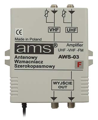 Wzmacniacz antenowy wewnętrzny z zasilaczem AWS-03F
