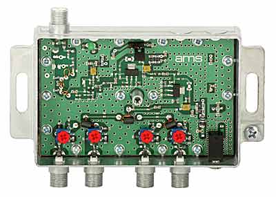 Indoor antenna amplifier: AWS-1036 SilverLine (1 input, 4 adjustable outputs)