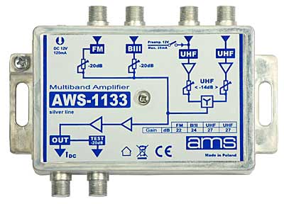Indoor antenna amplifier: AWS-1133 SilverLine