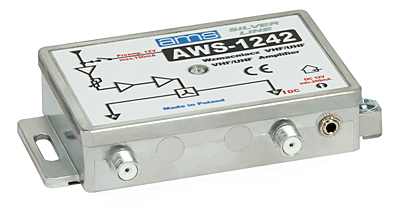Wzmacniacz antenowy wewnętrzny z zasilaczem AWS-1242 SilverLine