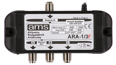 ARA 1/3 F Active Antenna Splitter