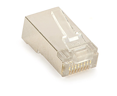 RJ45 8-Position Shielded Modular Plug<br />(for solid wires; 100 pcs)