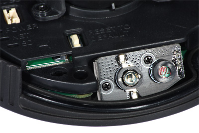 View of microSD slot, Super Flux IR LED, light sensor
