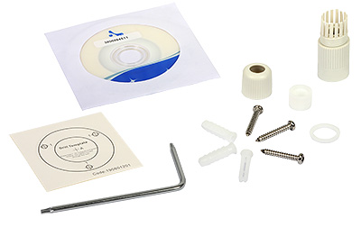 The included accessories, among others, the cable fitting for protecting against water penetration