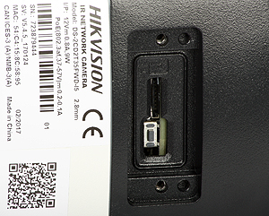 View of the microSD card slot