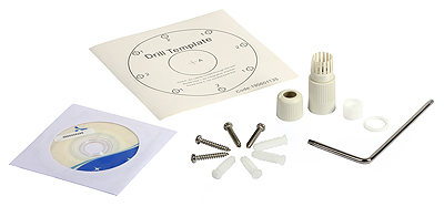 The included accessories, among others, the cable fitting for protecting against water penetration