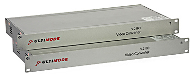 Wideo konwerter ULTIMODE V-216D jednomodowy - WDM, 16xwideo, 1xdane, RACK 19''