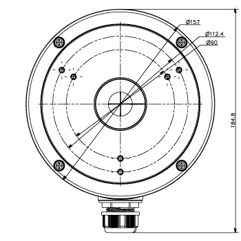 Dimensions of the box and the spacing of the holes on the front