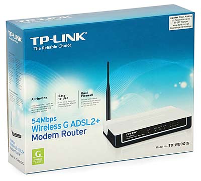 Wireless ADSL2+ (Annex A) Router: TP-Link TD-W8901G (integrated with 4-port switch and AP)