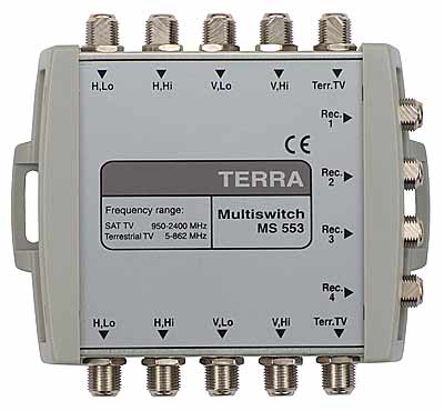 Cascadable Multiswitch: Terra MS-553 (5-input, 4-output)