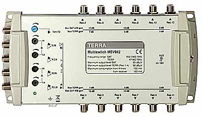 Multiswitch Terra MSV-912 (9-in/12-out, active terrestrial path, w/o power supply)