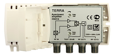VHF/UHF Amplifier: Terra HS-016 (Cabrio, 1-in/2-out) 