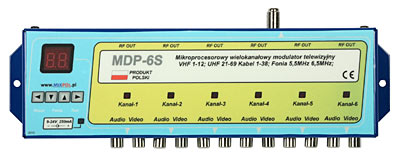 6-channel TV modulator: Mixpol MDP-6S (ch. 1-69)