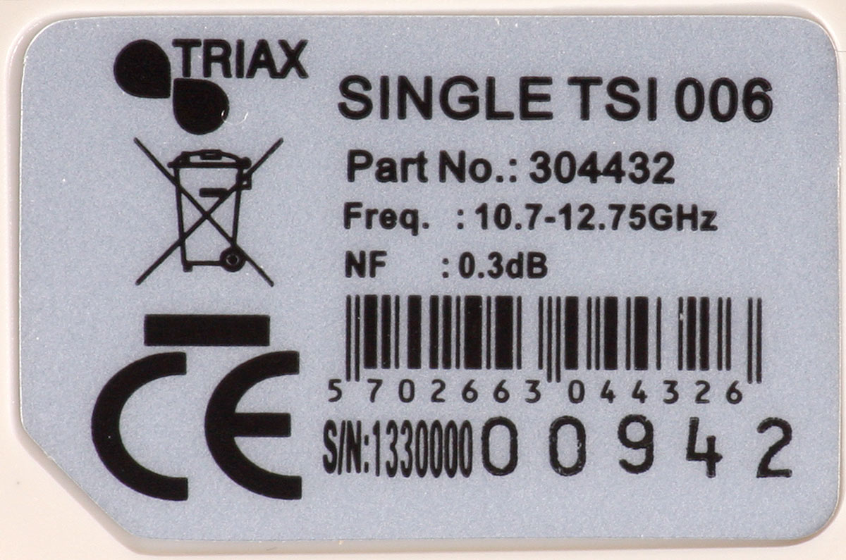 LNB SAT Single TRIAX TSI 006 0,3dB 